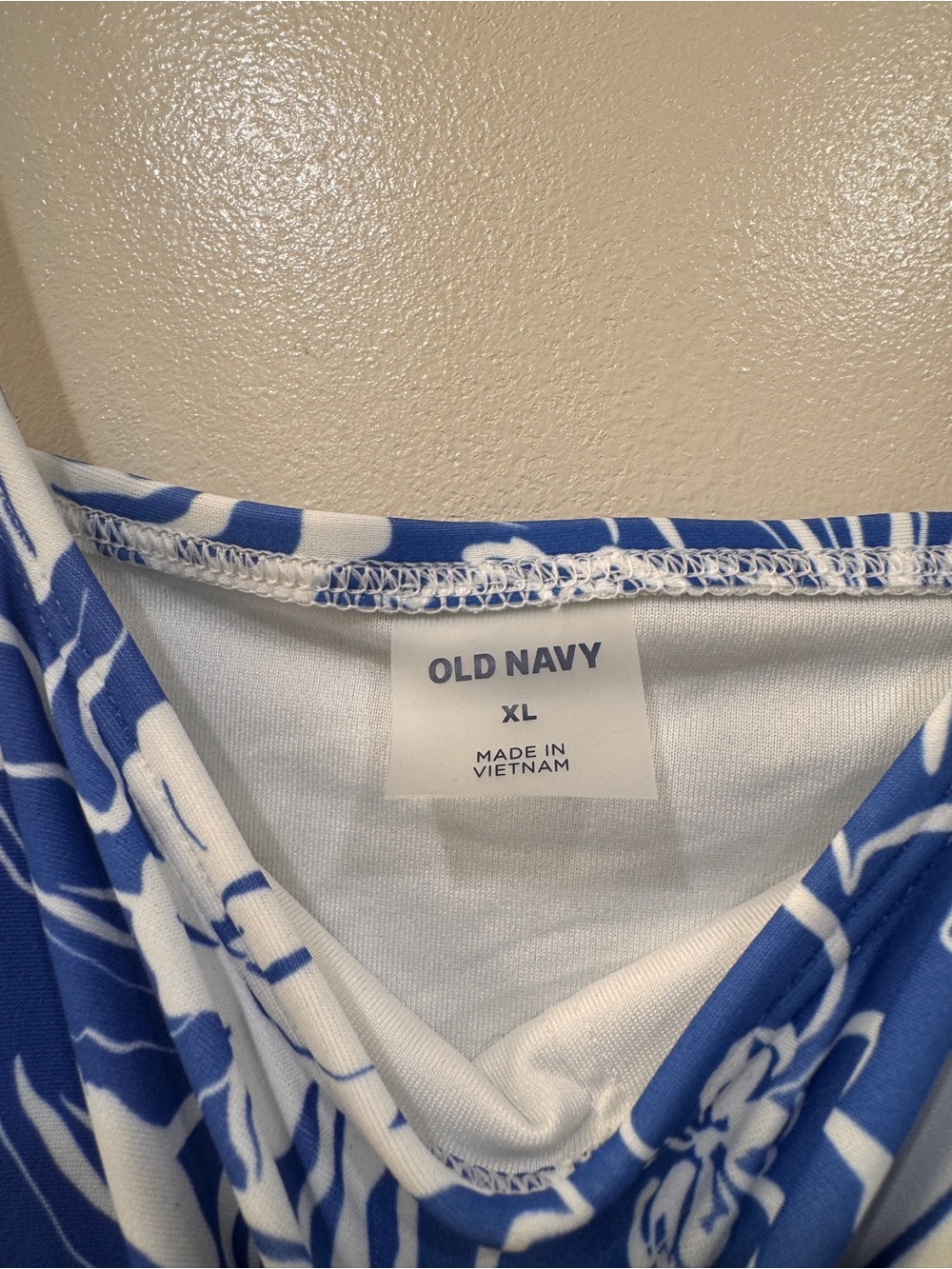 Old Navy Blue and White Floral One-piece Swimsuit with Skirt - Picture 3 of 4